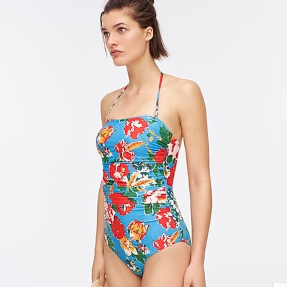 J.Crew Ruched One-piece in Ratti® bahama print